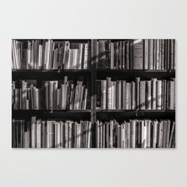 Library Black and White Canvas Print