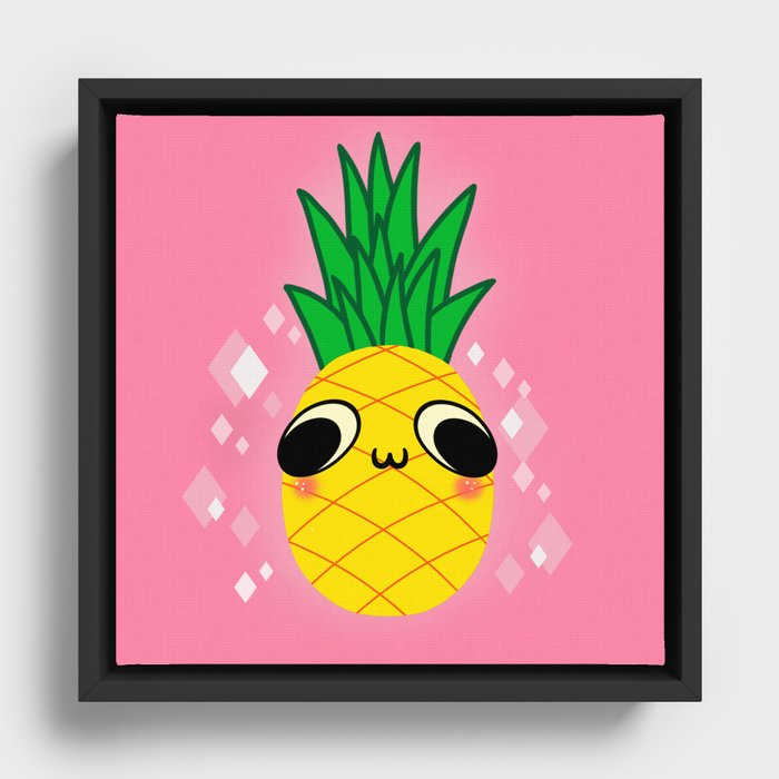 Cute pineapple Framed Canvas