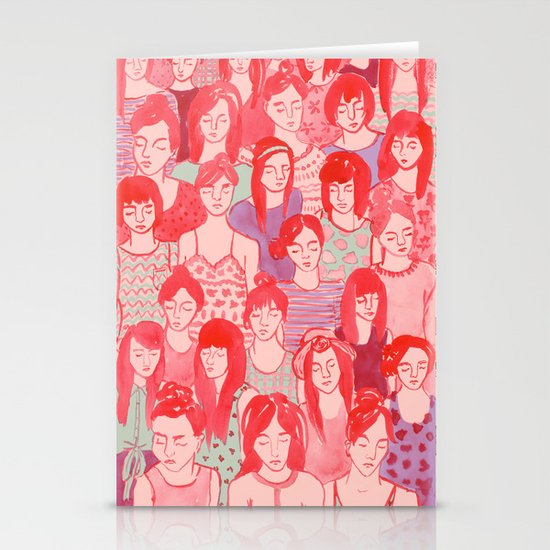 Girl Crowd Stationery Cards