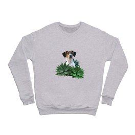 Agave Leaves Jack Russell Terrier Dog Crewneck Sweatshirt