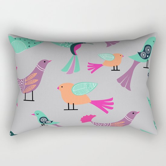 Birds Pattern #society6 #decor #buyart #illustration Rectangular Pillow