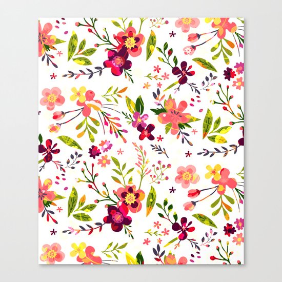 Colorful floral pattern #society6 Canvas Print