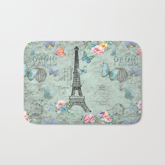 Paris - my love - France Eiffeltower Nostalgy- French Vintage Bath Mat