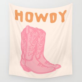 Howdy Cowboy Boots Wall Tapestry