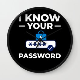 Password Hacker Phishing Computer Hacking Wall Clock