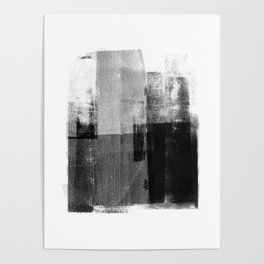 Black and White Minimalist Industrial Abstract Poster