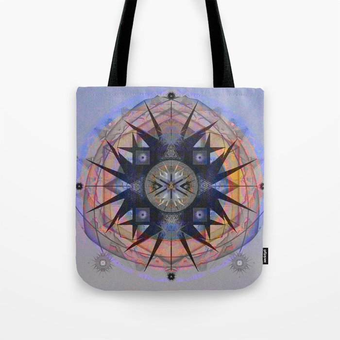 Peace and Passion Cosmic Meditation Mandala Sacred Geometry Print Tote Bag