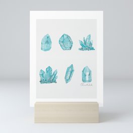 Crystals - Aquamarine Mini Art Print