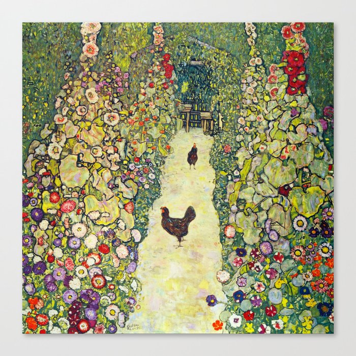 Gustav Klimt "Garden Path with Chickens" Canvas Print