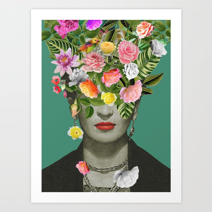 Frida Floral Art Print by desireefeldmann | Society6
