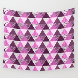Triangle Quilt in Pink & Purple Wall Tapestry