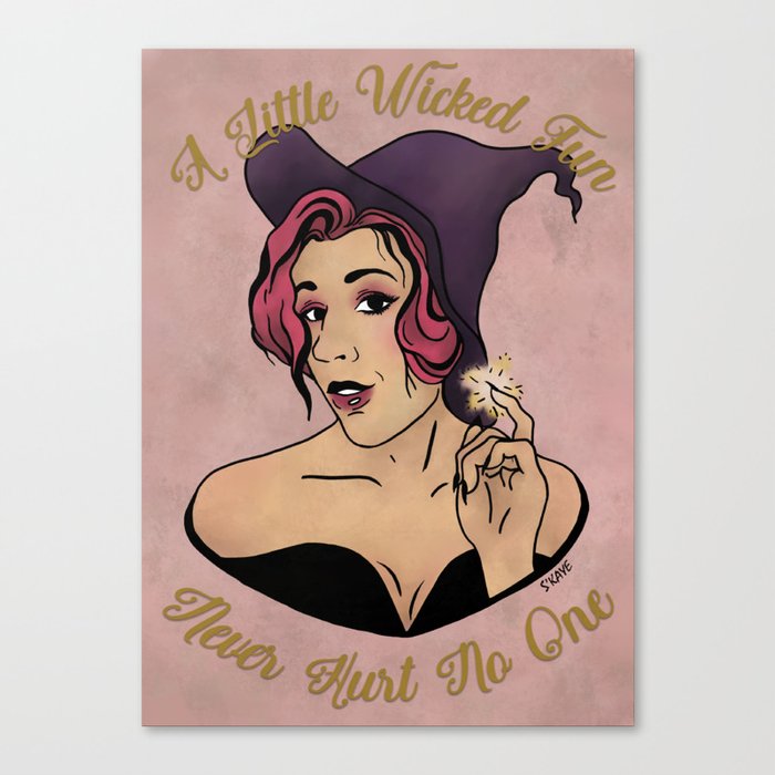 A Little Wicked Pin-Up Canvas Print