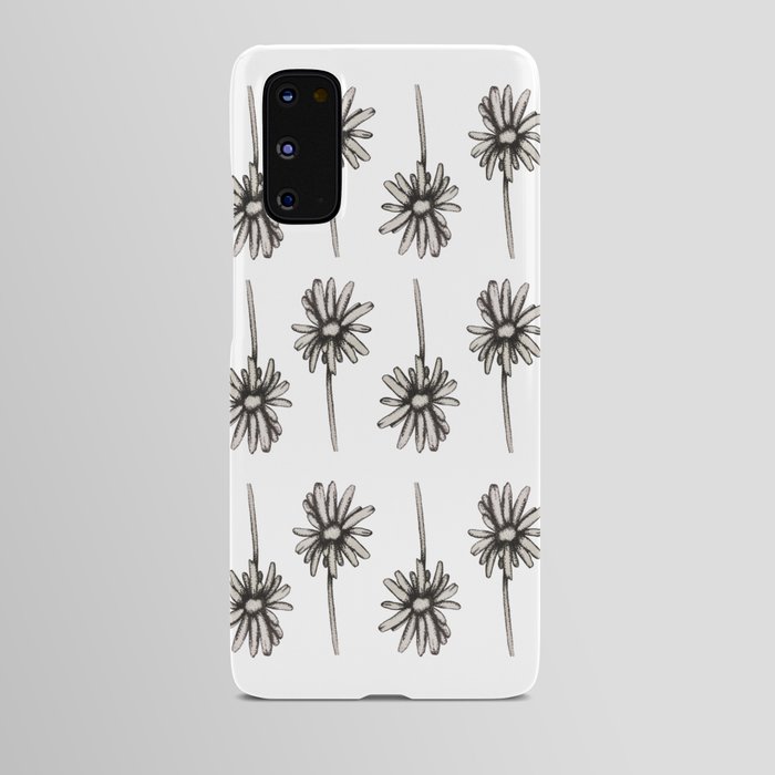 Speckled Daisy Black and White Print Android Case