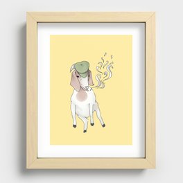 Smoking Goat Recessed Framed Print