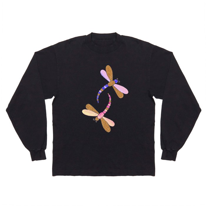 Pink and very peri dragonflies Long Sleeve T Shirt