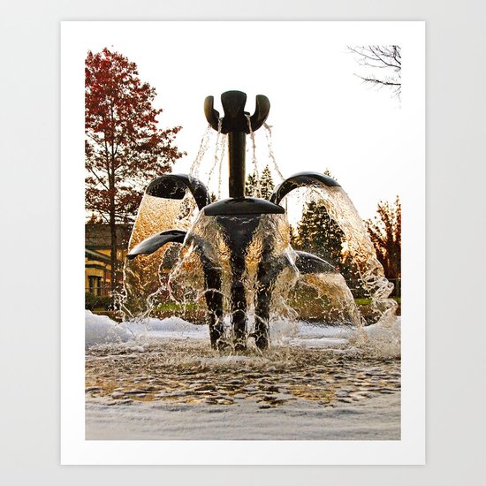 Suspended water fountain Art Print