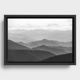 Forest Fade - Black and White Landscape Nature Photography Framed Canvas