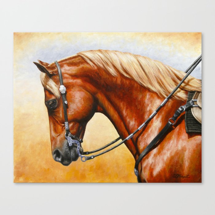 Western Sorrel Quarter Horse Canvas Print