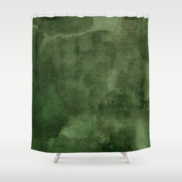 Green Watercolor Texture Shower Curtain