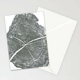 Locust Tree ring image, woodcut print Stationery Card