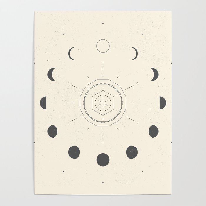 Moon Phases Light Poster