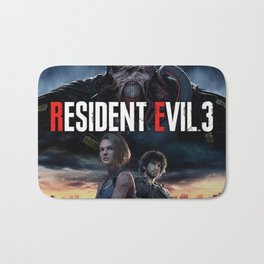 Resident Evil 3 Bath Mat | Graphicdesign, Residentevil3, Jillvalentine, Carlosoliveira, Re3, Remake, Residentevil, Nemesis, Game 