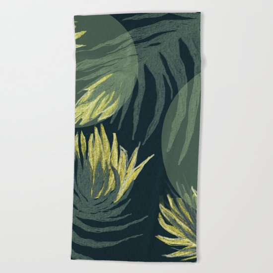 Dark palm Beach Towel