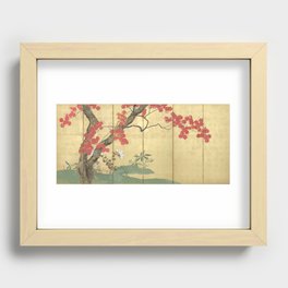 Maple Tree Japanese Edo Period Six-Panel Gold Leaf Screen Recessed Framed Print