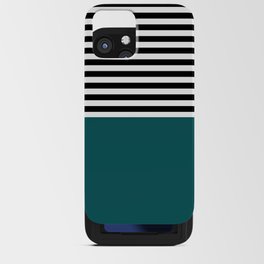 Beau Green With Black and White Stripes iPhone Card Case
