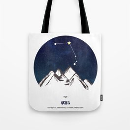 Astrology Aries Zodiac Horoscope Constellation Star Sign Watercolor Poster Wall Art Tote Bag