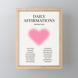 Daily Affirmations for Self Love Framed Mini Art Print