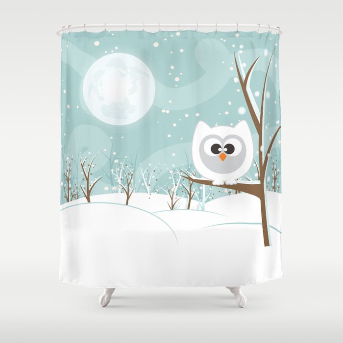 Arctic Owl Shower Curtain