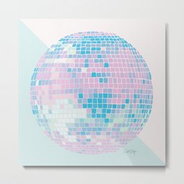 Disco Ball – Pastel Metal Print | Groovy, Love, Vintage, Fashion, Discoball, Retro, Peace, 70S, Catcoq, Rainbow 