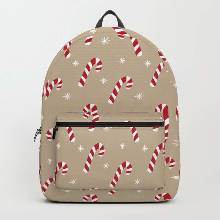 Candy Cane Pattern (tan, red, white) Backpack