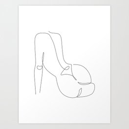 Booty Line / Female body drawing from the back / Explicit Design  Art Print