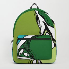 Green dive plongeon vers Backpack | Dotsfunny, Digitalart, Greenturquoise, Pingouinanimal, Liquid, Graphicdesign, Oneofakinf, Linesstripes, Funkyfluid, Spiraledive 