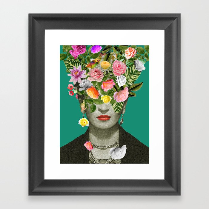 Frida Floral Gerahmter Kunstdruck