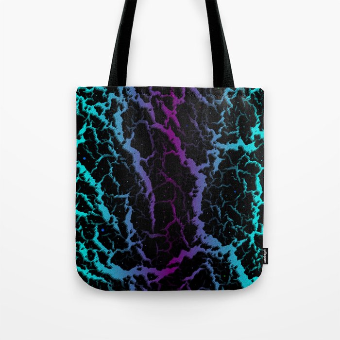 Cracked Space Lava - Cyan/Purple Tote Bag
