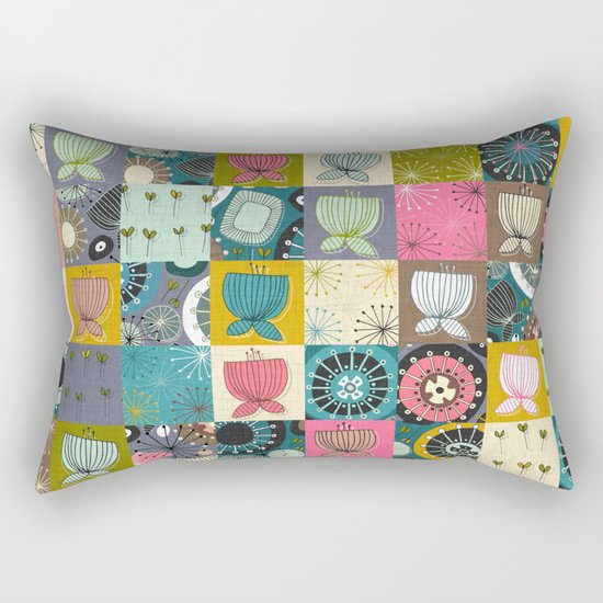 blooms patchwork Rectangular Pillow