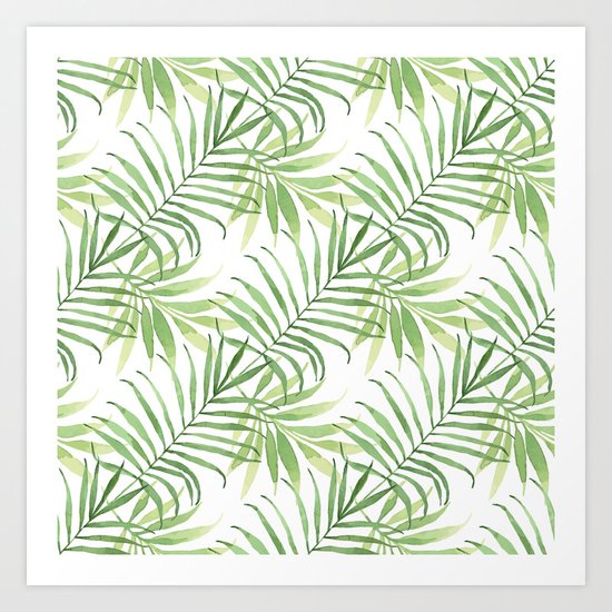 Tropical Branches Pattern 05 Art Print