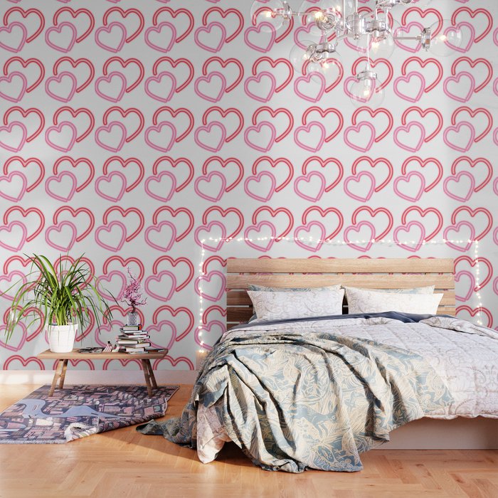 Neon Hearts Wallpaper By Mineeyesdesign Society6