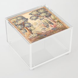 Antique Rococo French Pastoral Tapestry Acrylic Box