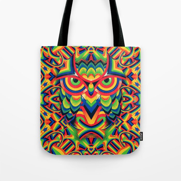 Owl 3 Tote Bag | Painting, Digital, Pattern, Illustration, Pop-art, Abstract, Animals, Illustration, Pattern, Owl