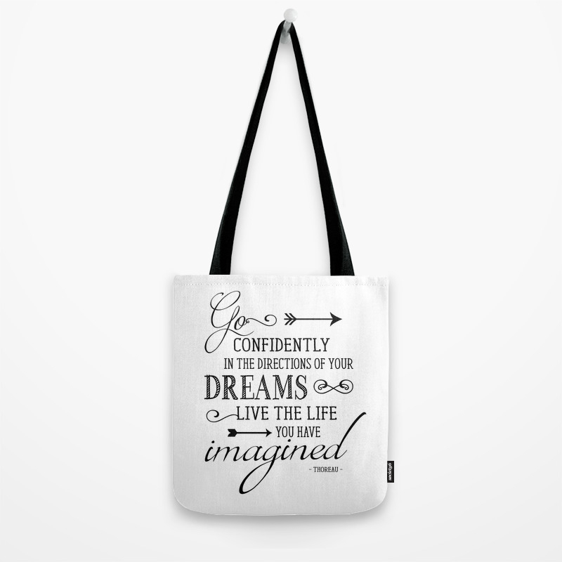Canvas Shopping Tote Bag Dreams Are The Touchstones of Our Character Henry Thoreau Beach for Women 