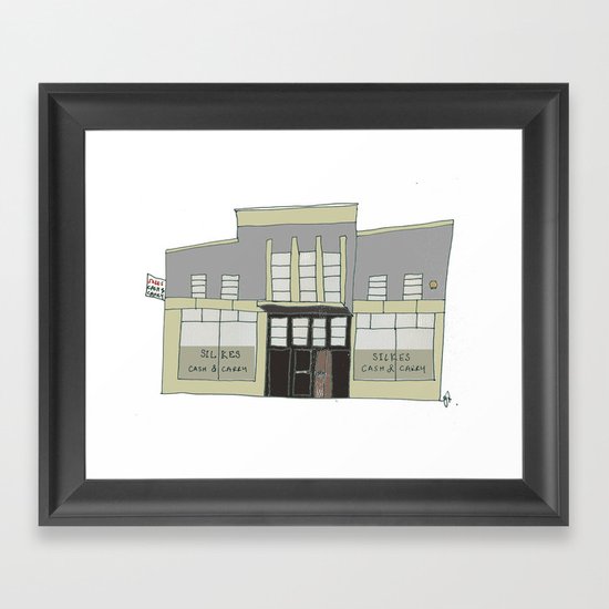Silkes Cash and Carry, Galway city. Ireland Framed Art Print