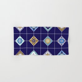 Talavera Mexican Tile – Navy & Bronze Palette Hand & Bath Towel