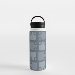 Mid Century Modern Abstract Pattern Slate Gray 3 Water Bottle