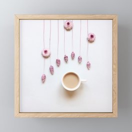 Coffee and flowers Framed Mini Art Print
