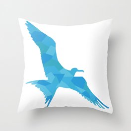 Blue Seagull Throw Pillow
