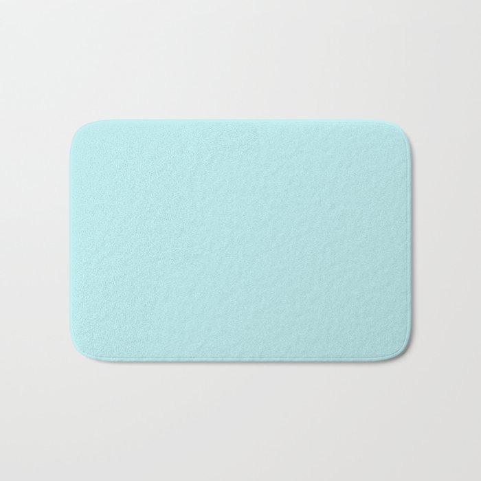 Pastel Turquoise Blue Solid Color Block Spring Summer Bath Mat